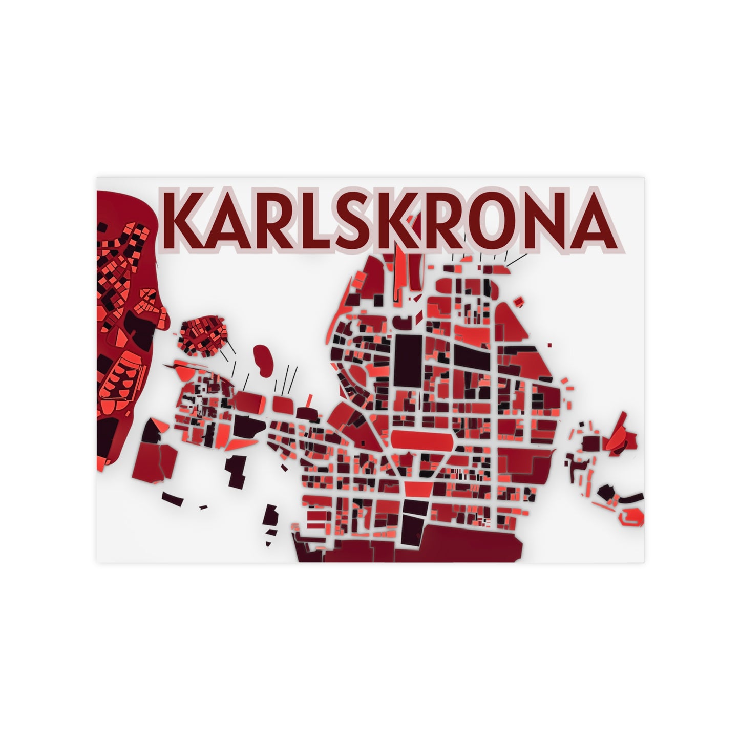 Poster | Karlskrona | Röd